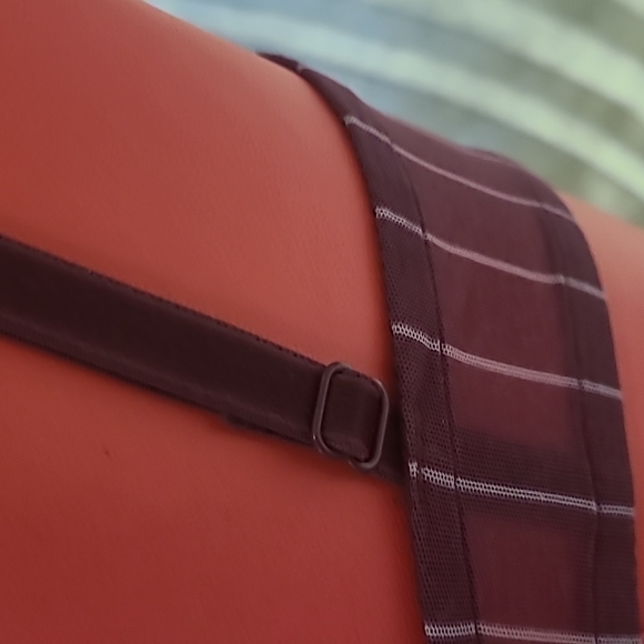 Simone Perele Set Bra 34B and panties Size S Plum pinstriped with embroidery - Picture 9 of 11